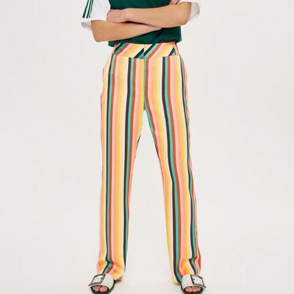 striped colourful trousers